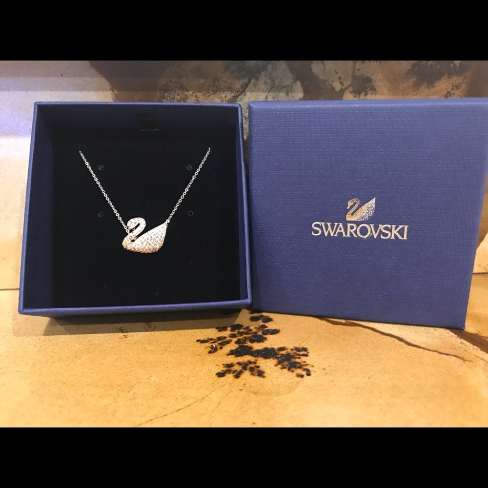 Swarovski iconic swan pendant, multicolored